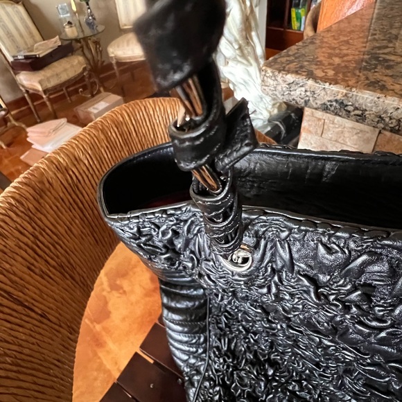 Chanel Tote Leather Silver-Tone Hardware Chain-Link Strap Grosgrain - Picture 4 of 9